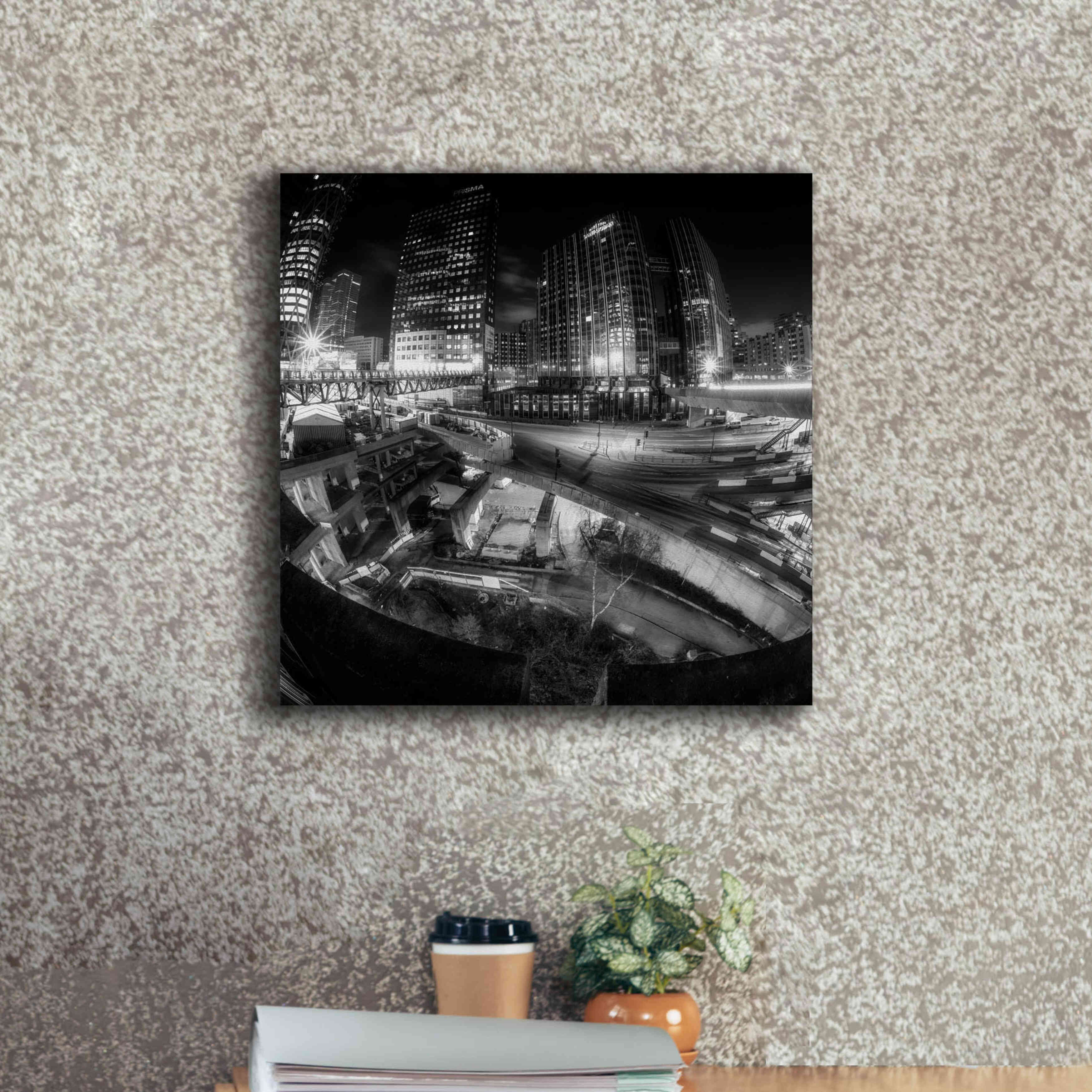 'Defense Bw' by Sebastien Lory, Giclee Canvas Wall Art,18 x 18