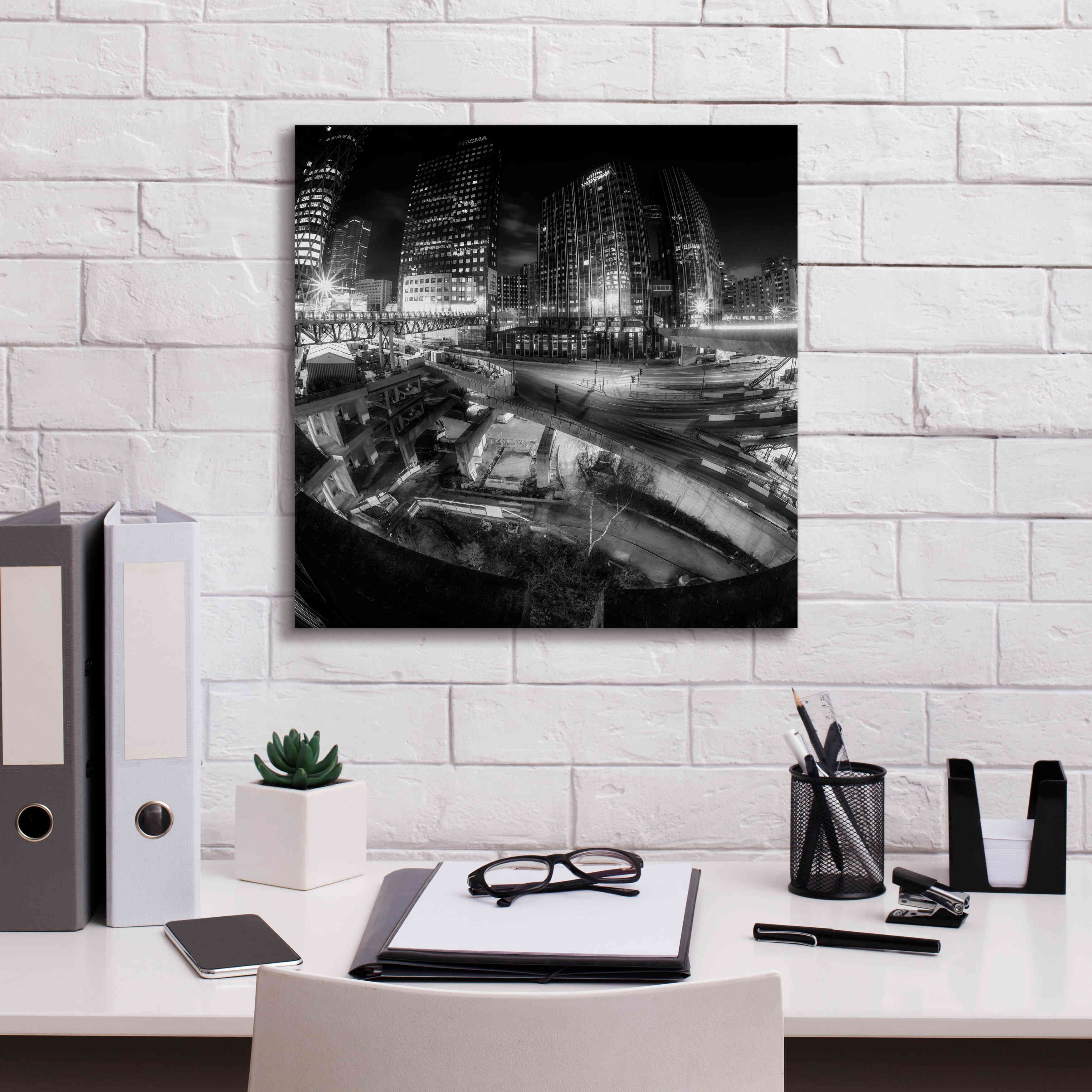 'Defense Bw' by Sebastien Lory, Giclee Canvas Wall Art,18 x 18