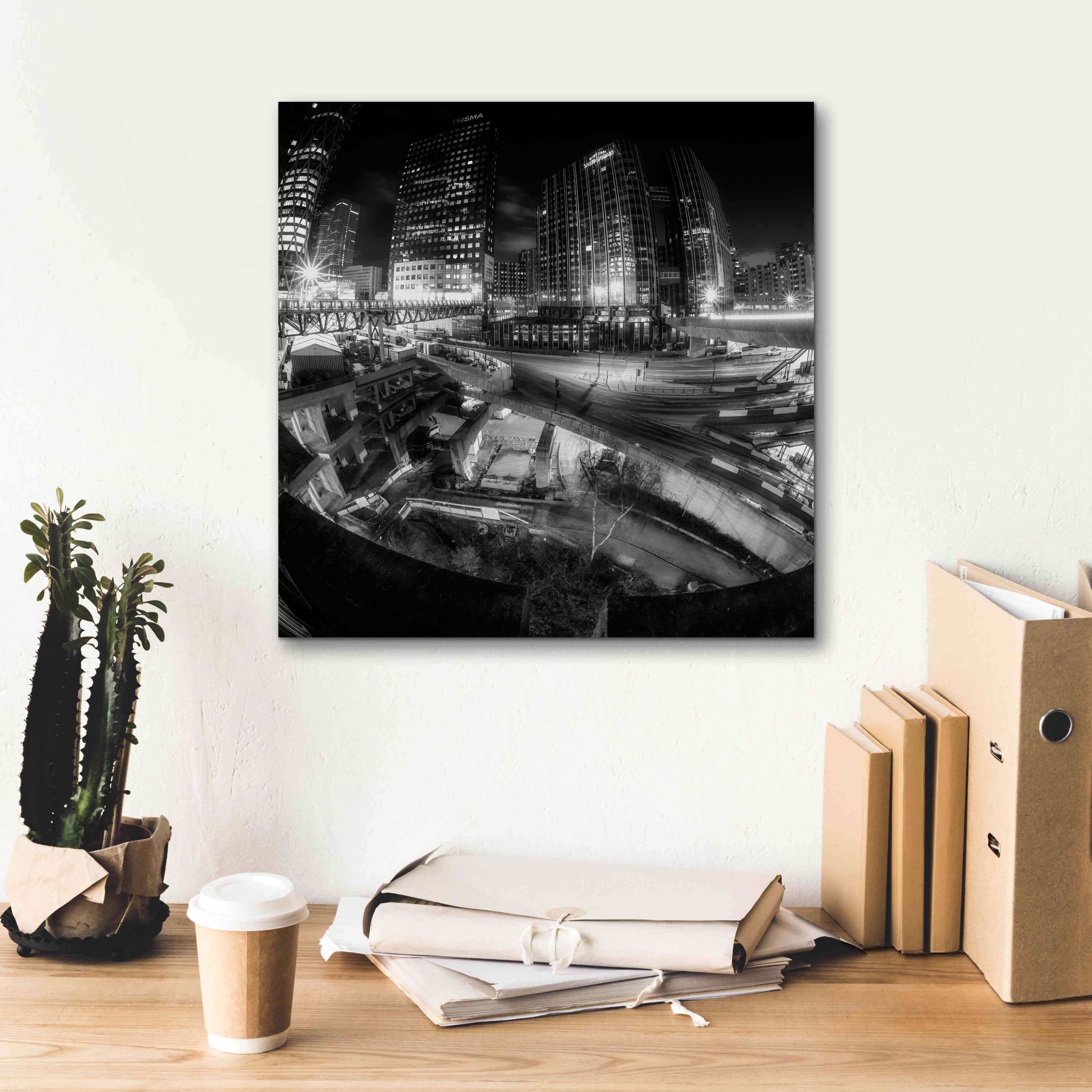 'Defense Bw' by Sebastien Lory, Giclee Canvas Wall Art,18 x 18