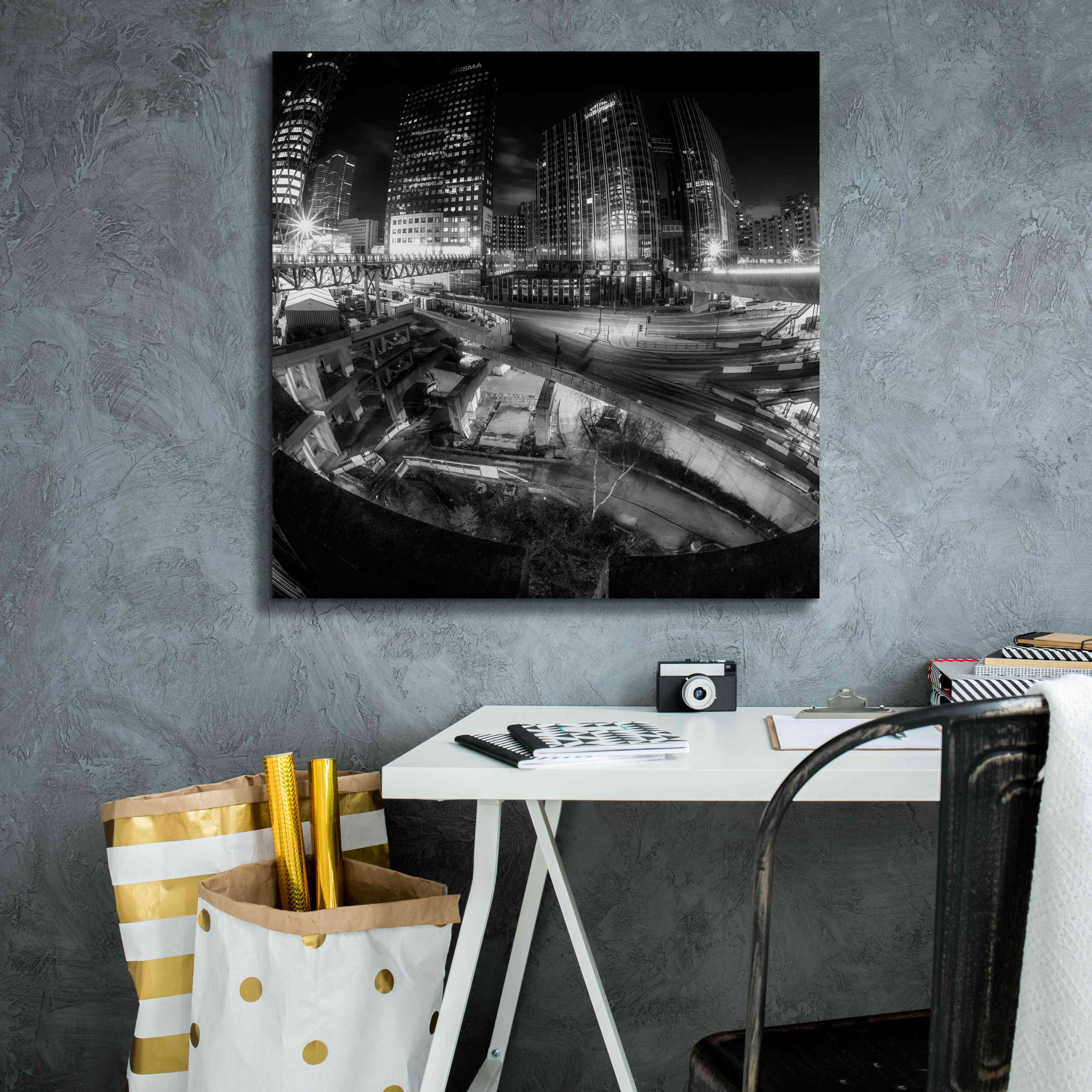 'Defense Bw' by Sebastien Lory, Giclee Canvas Wall Art,26 x 26