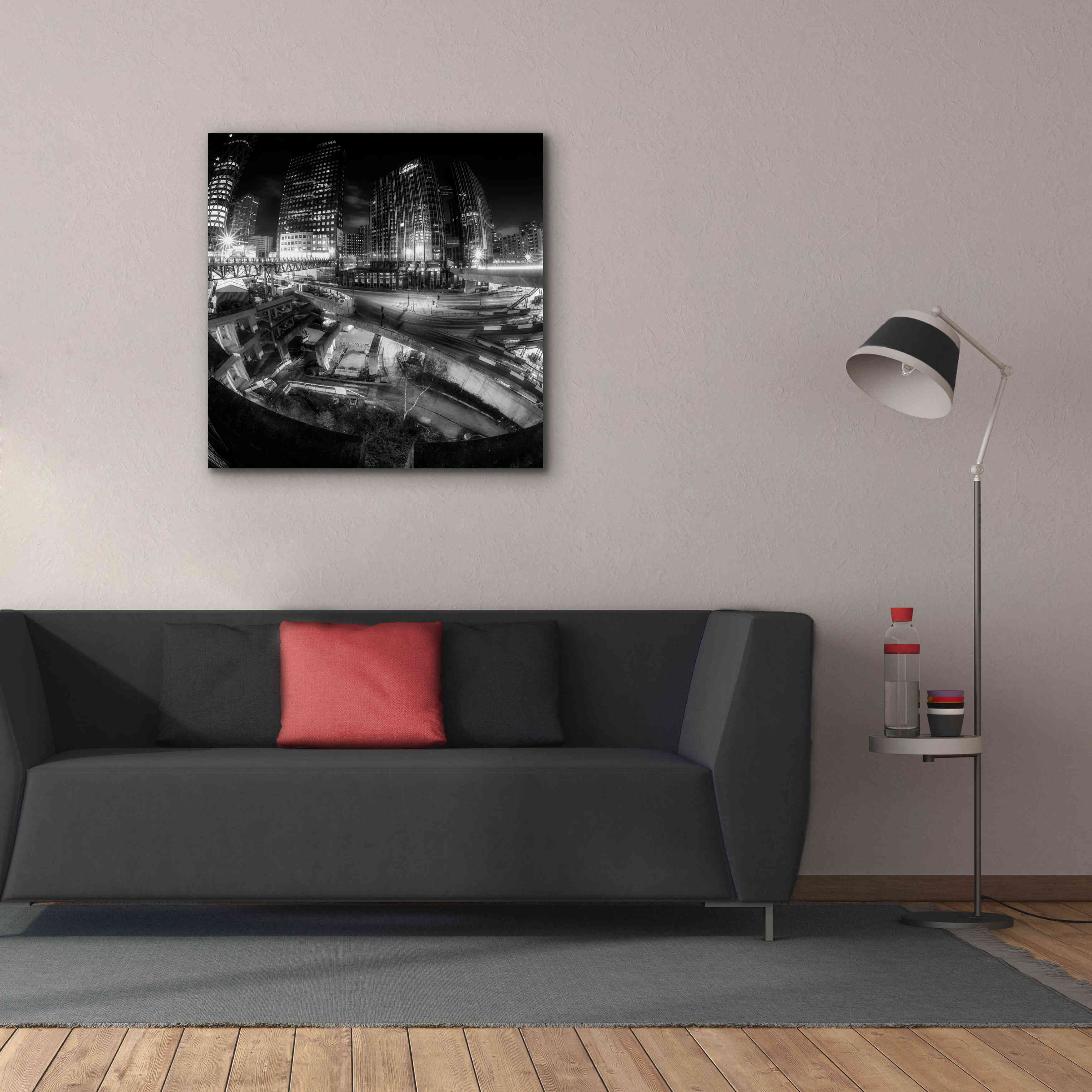 'Defense Bw' by Sebastien Lory, Giclee Canvas Wall Art,37 x 37