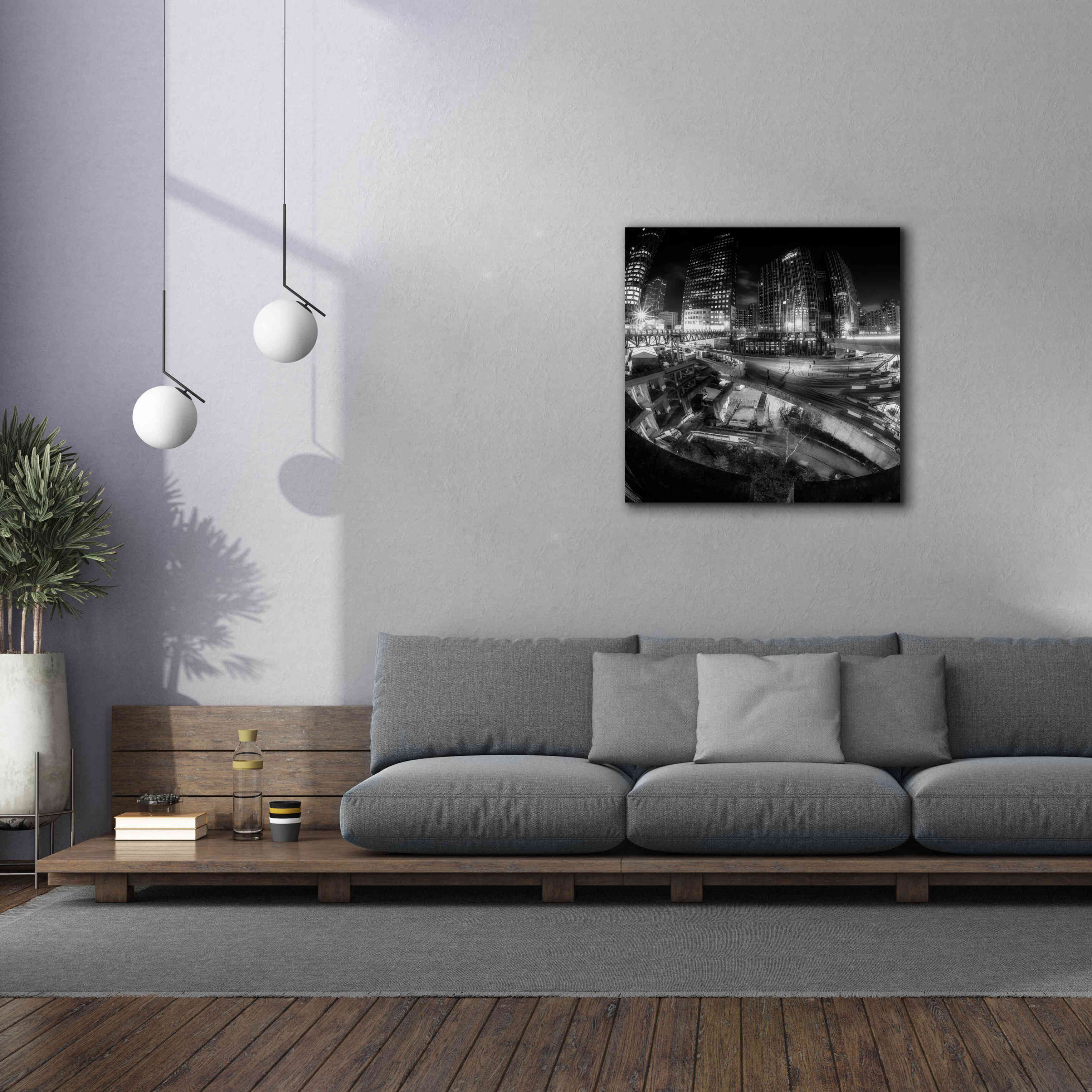 'Defense Bw' by Sebastien Lory, Giclee Canvas Wall Art,37 x 37