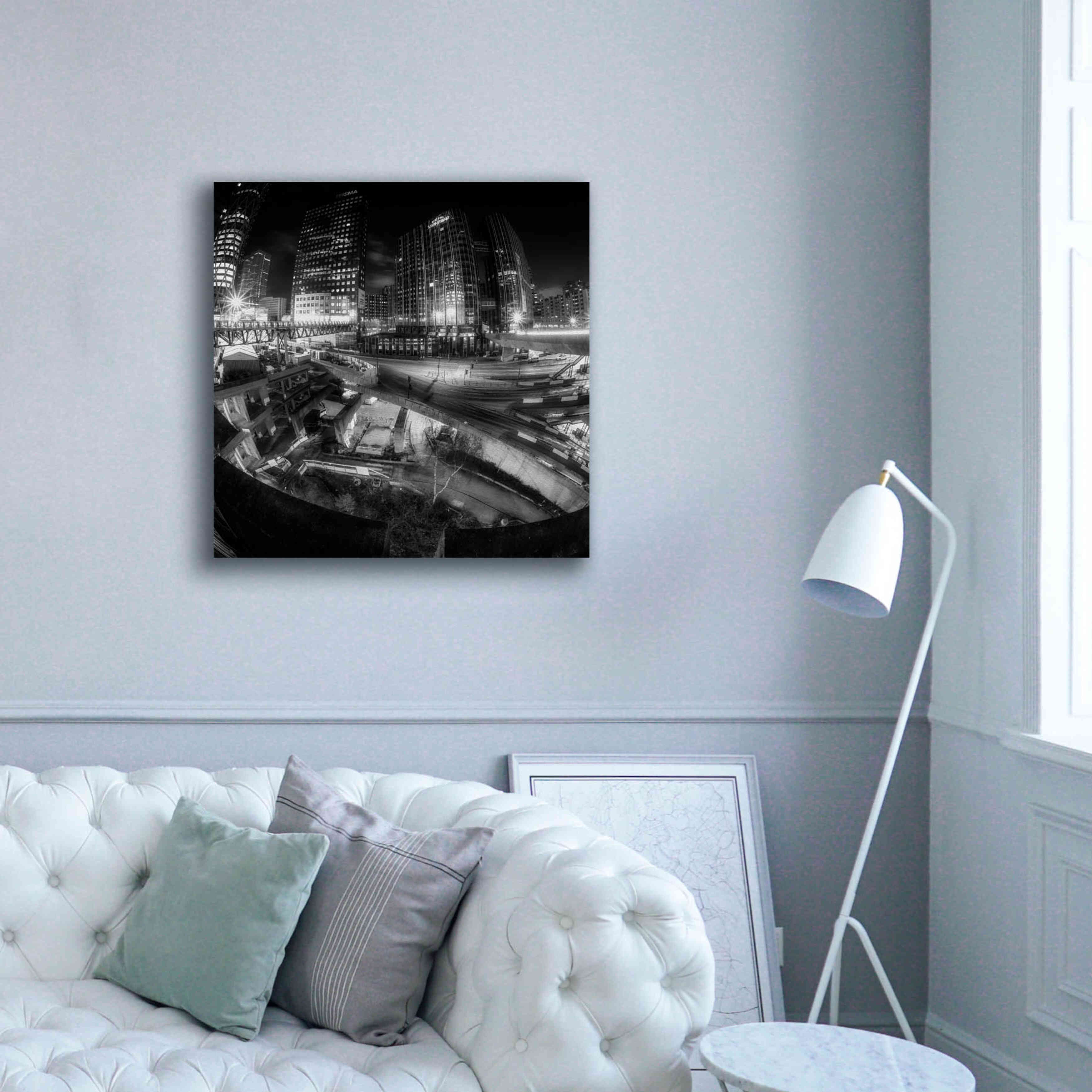 'Defense Bw' by Sebastien Lory, Giclee Canvas Wall Art,37 x 37