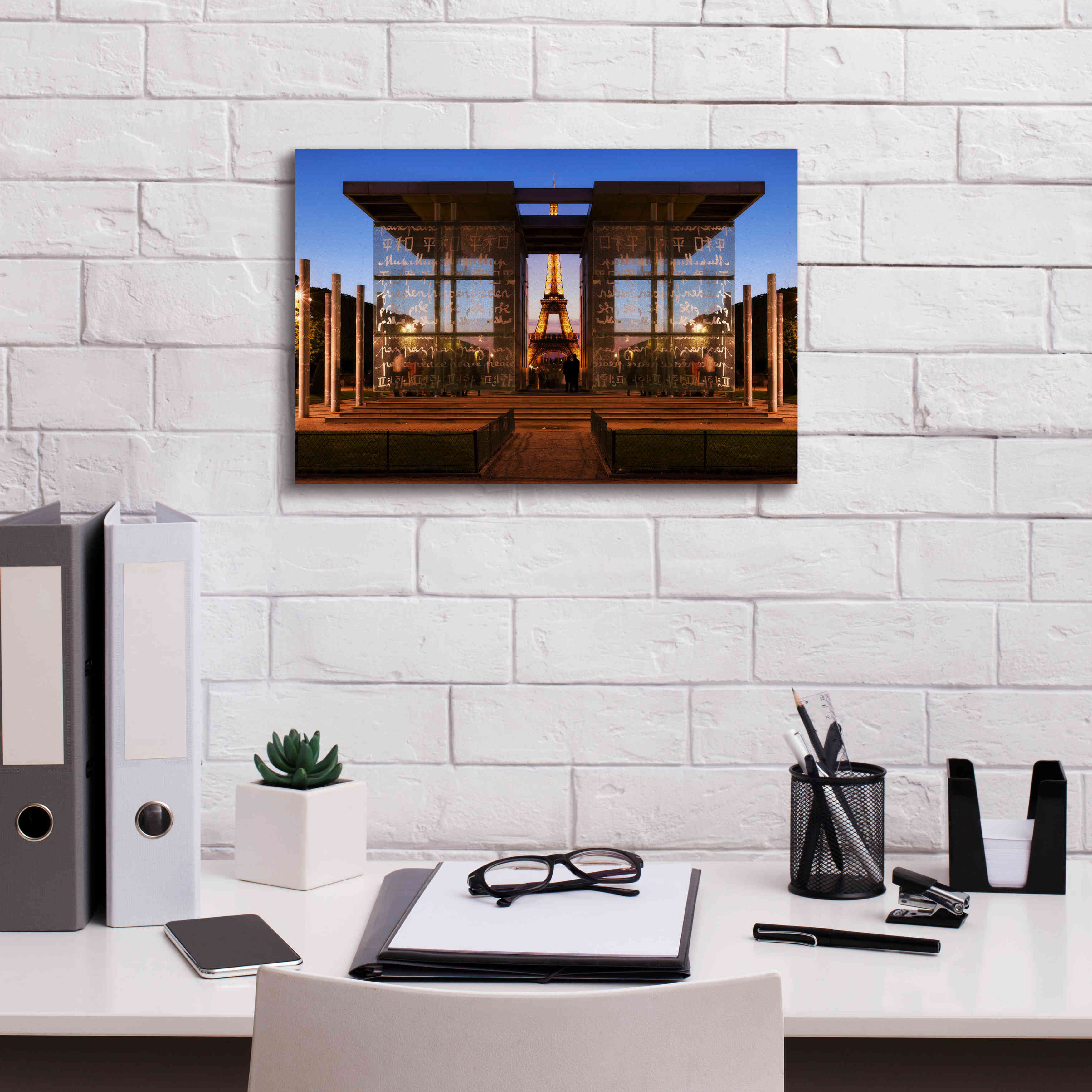 'Dupli Eiffel' by Sebastien Lory, Giclee Canvas Wall Art,18 x 12