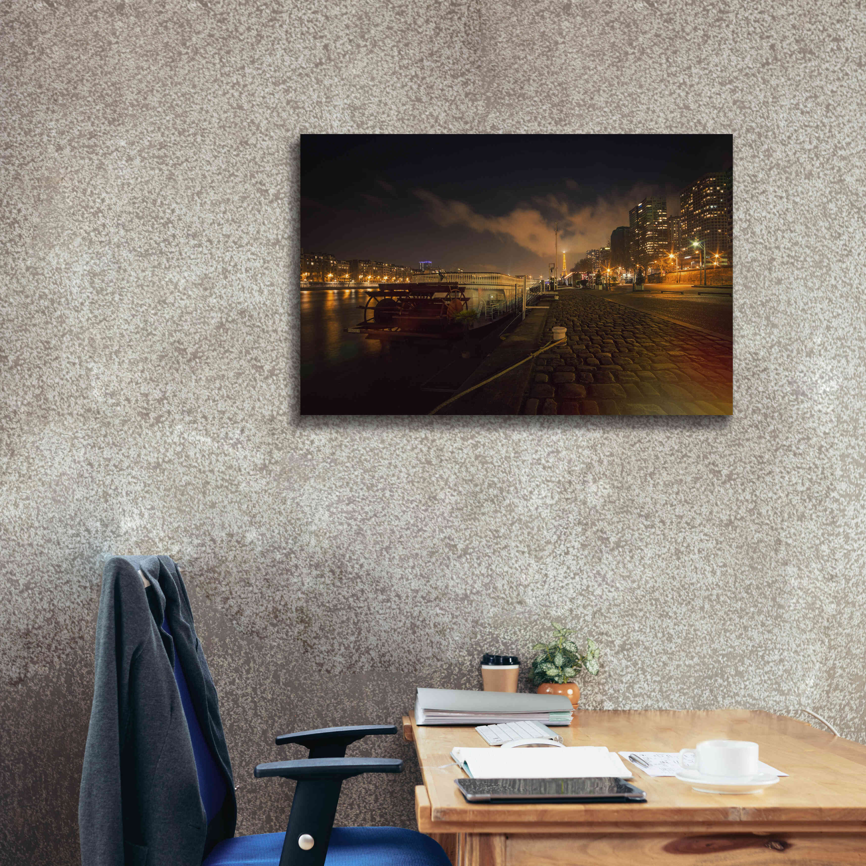 'Moody Eiffel' by Sebastien Lory, Giclee Canvas Wall Art,40 x 26
