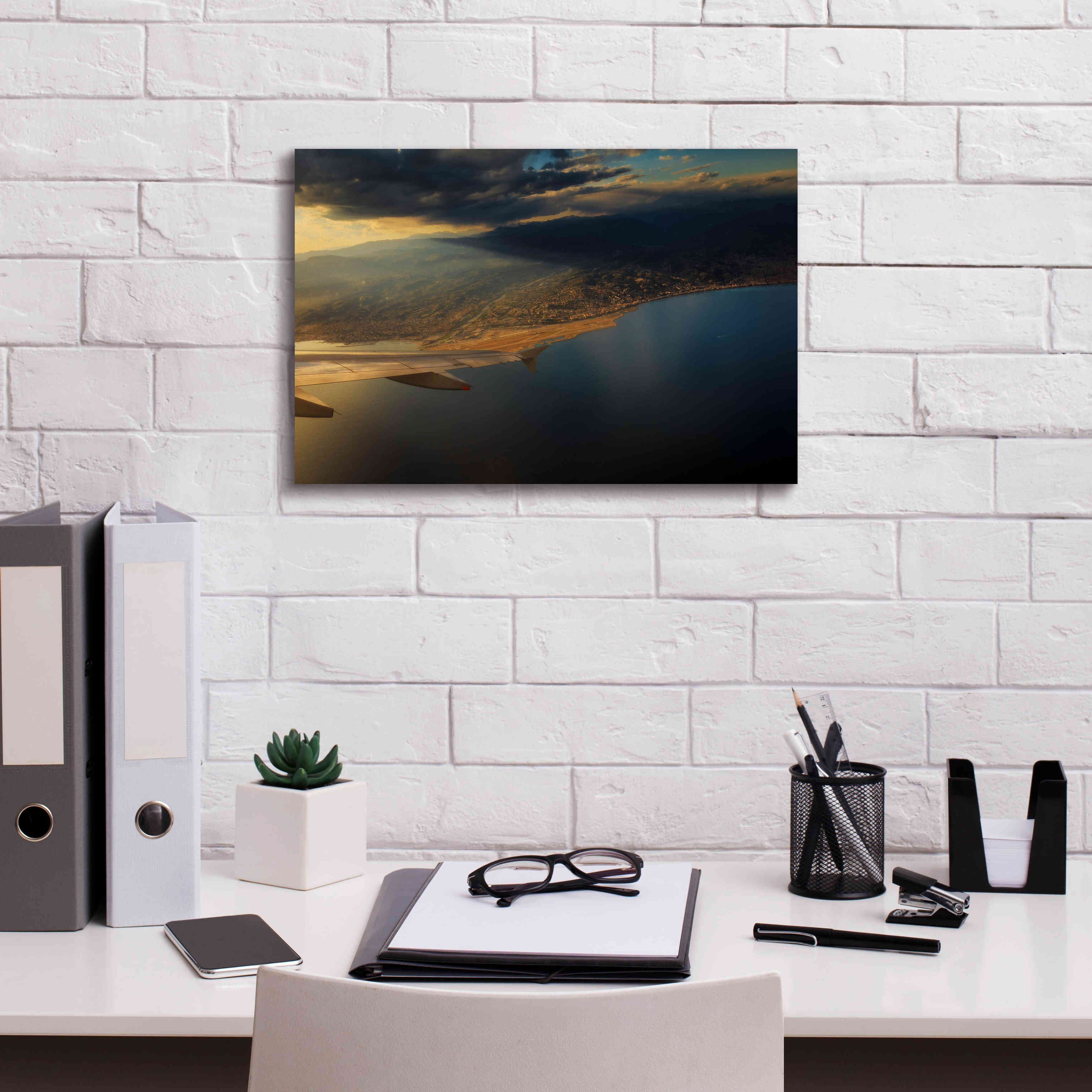 'Nice Airport' by Sebastien Lory, Giclee Canvas Wall Art,18 x 12