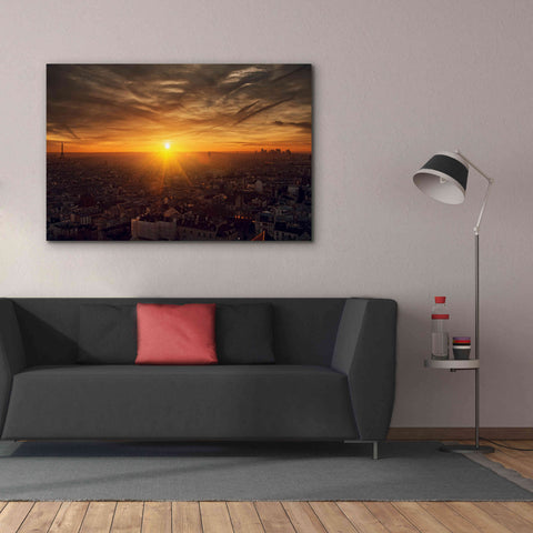 Image of 'Paris Sunset' by Sebastien Lory, Giclee Canvas Wall Art,60 x 40
