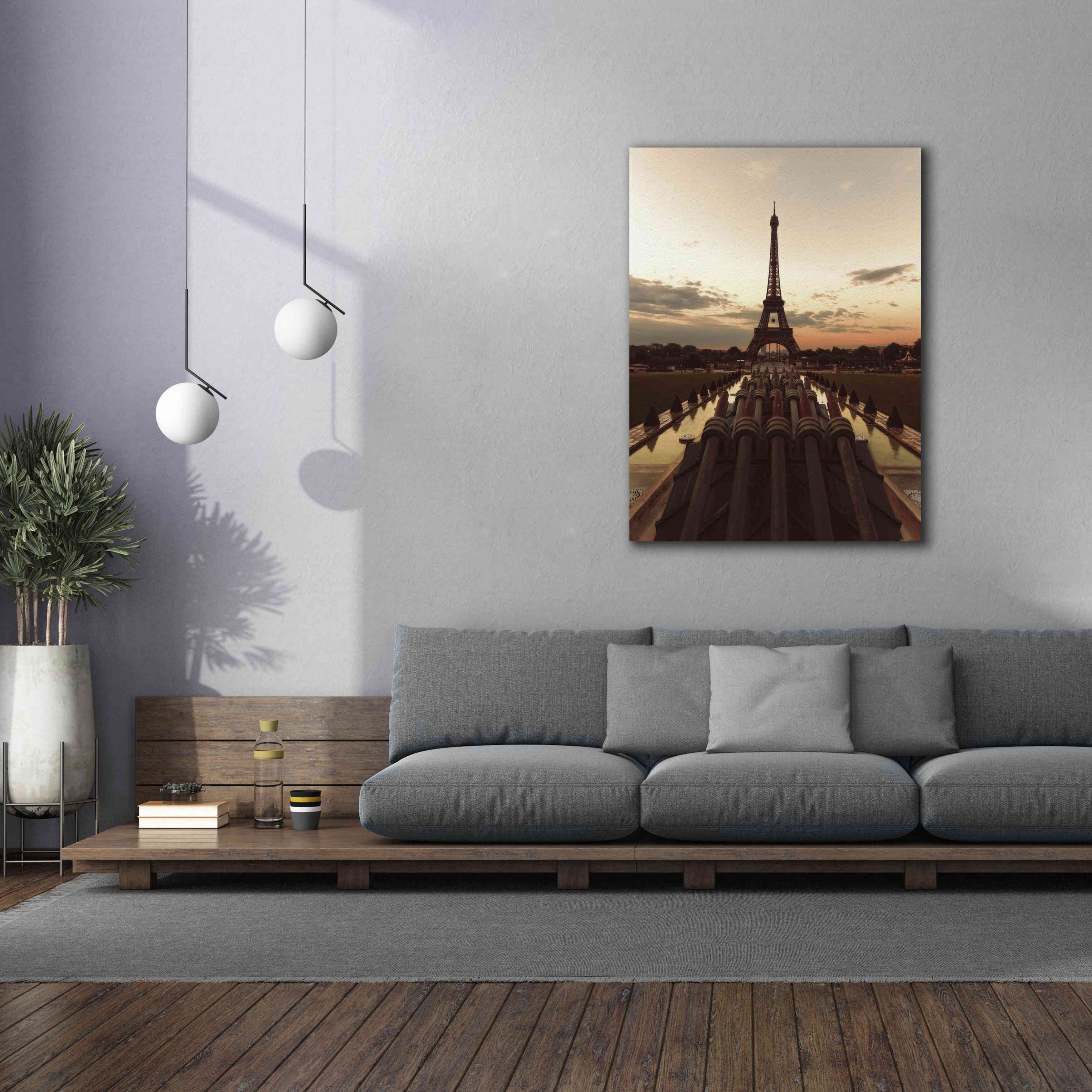 'Fire Eiffel tOWER' by Sebastien Lory, Giclee Canvas Wall Art,40 x 54