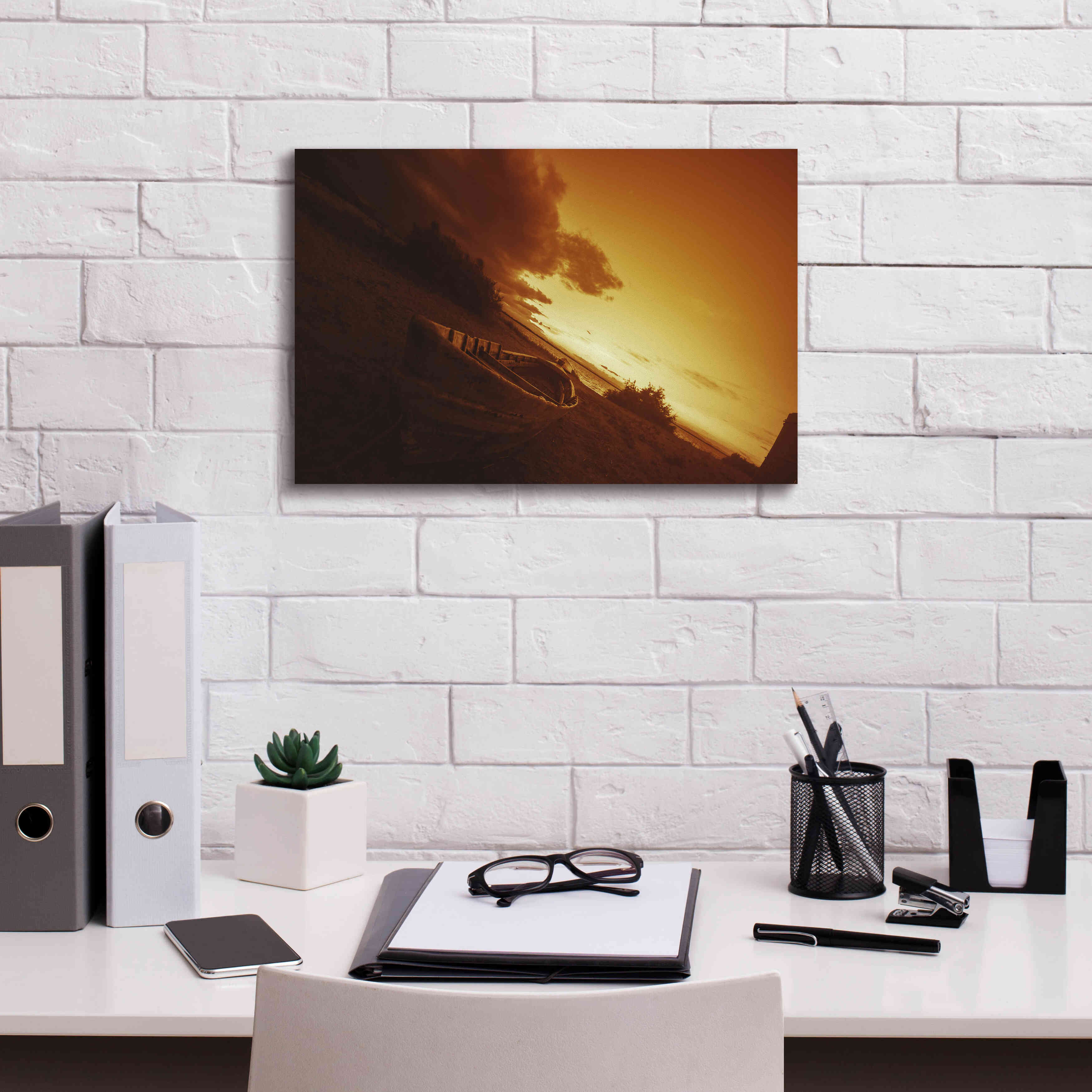 'Golden Sunset' by Sebastien Lory, Giclee Canvas Wall Art,18 x 12