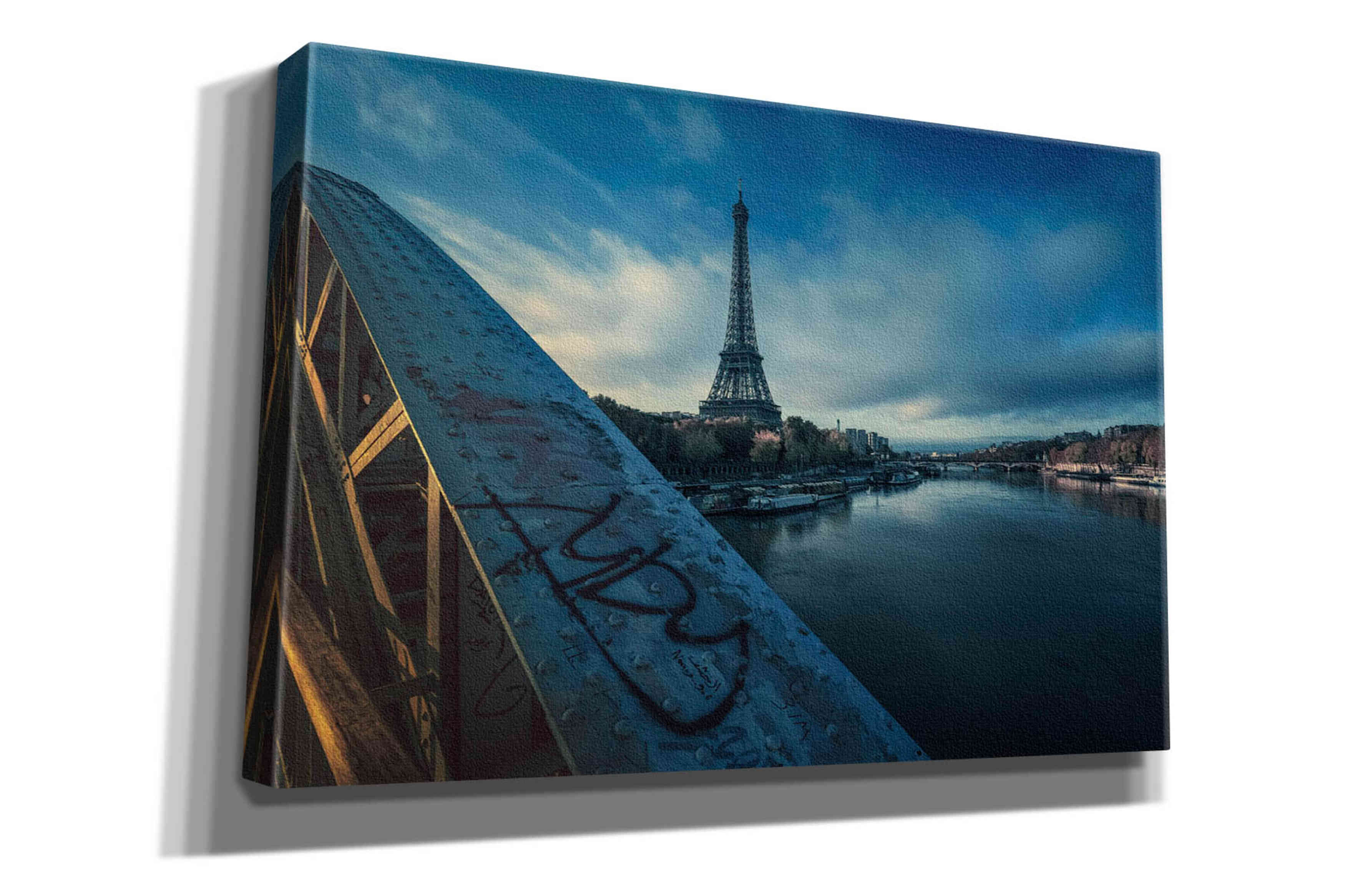 'Blue Eiffel Tower' by Sebastien Lory, Giclee Canvas Wall Art