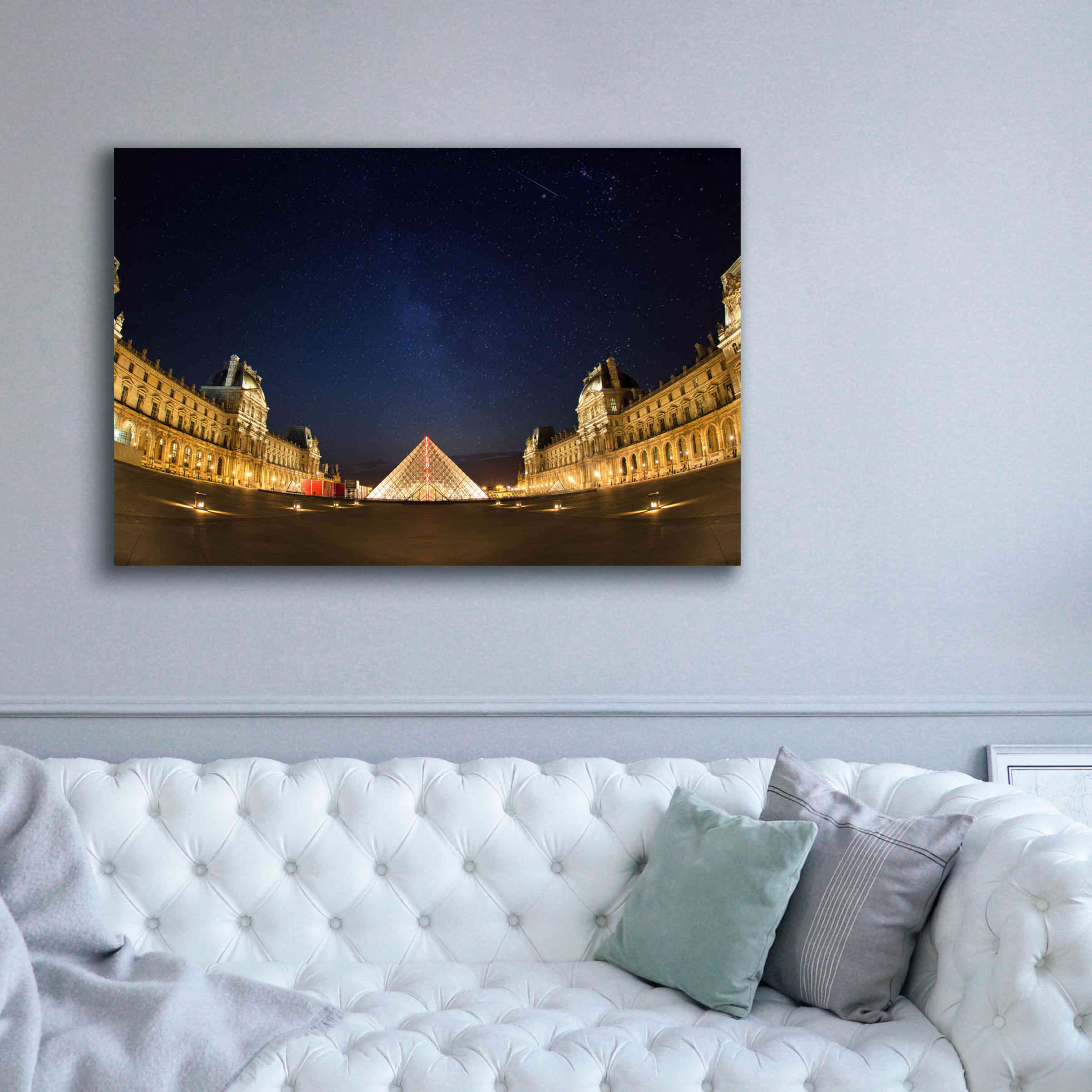 'Lourve Museum Nights' by Sebastien Lory, Giclee Canvas Wall Art,60 x 40