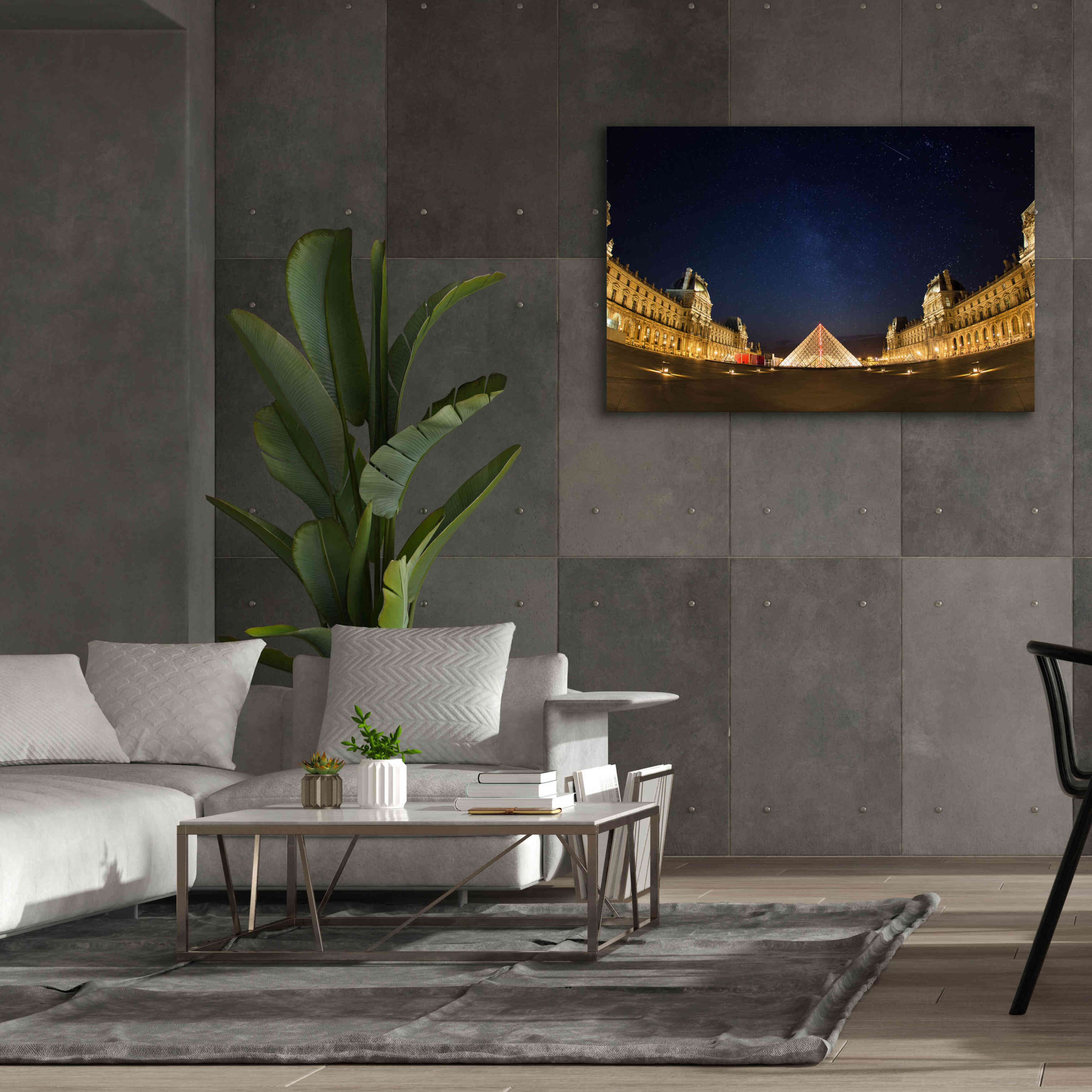 'Lourve Museum Nights' by Sebastien Lory, Giclee Canvas Wall Art,60 x 40