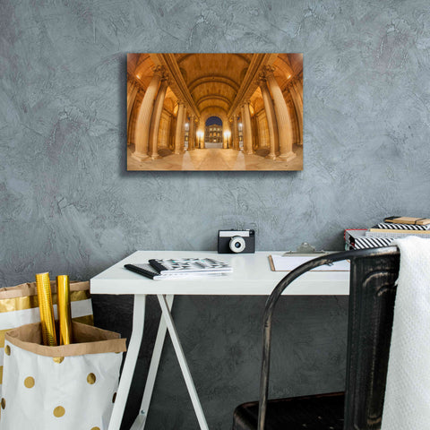 Image of 'Golden Columns' by Sebastien Lory, Giclee Canvas Wall Art,18 x 12