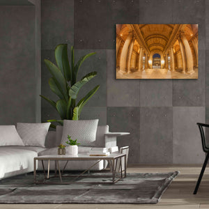 'Golden Columns' by Sebastien Lory, Giclee Canvas Wall Art,60 x 40