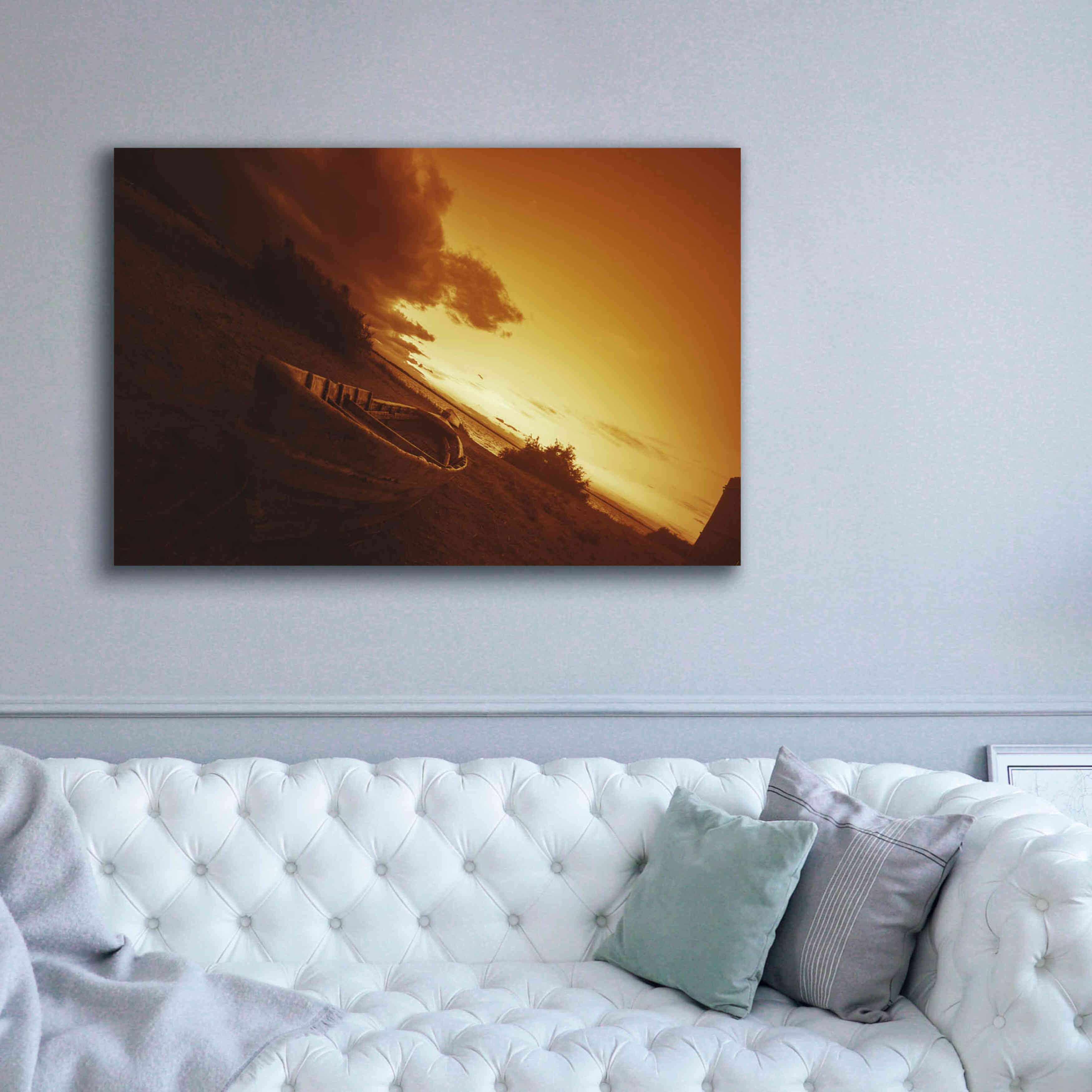'Golden Sunset by the Lake' by Sebastien Lory, Giclee Canvas Wall Art,60 x 40