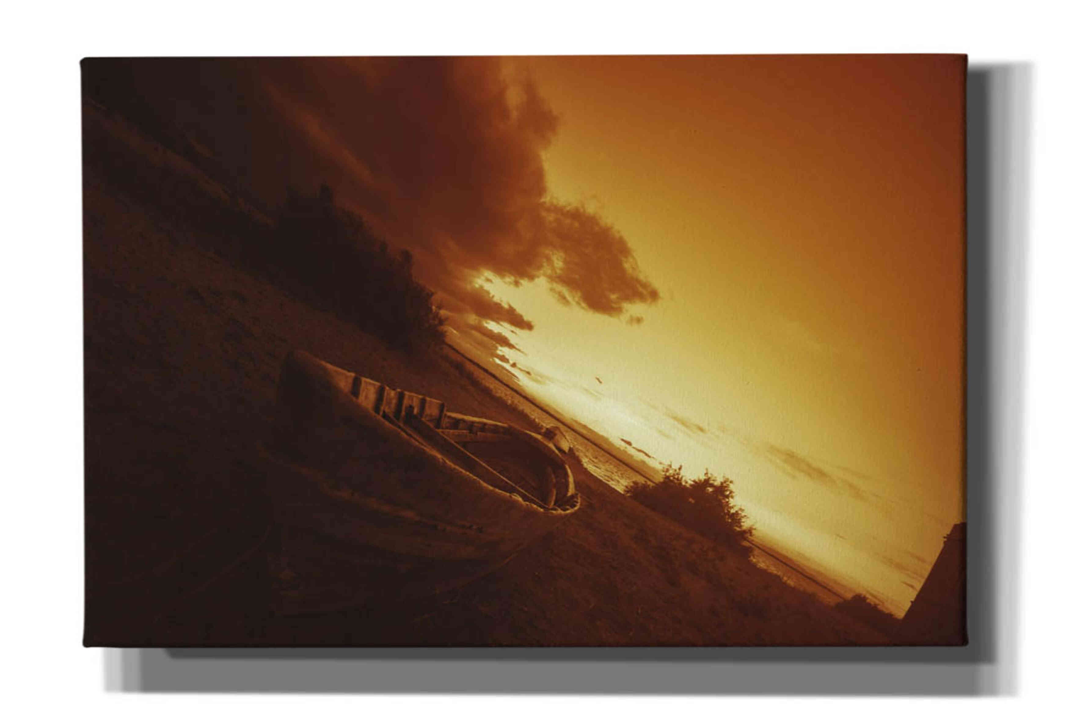 'Golden Sunset by the Lake' by Sebastien Lory, Giclee Canvas Wall Art