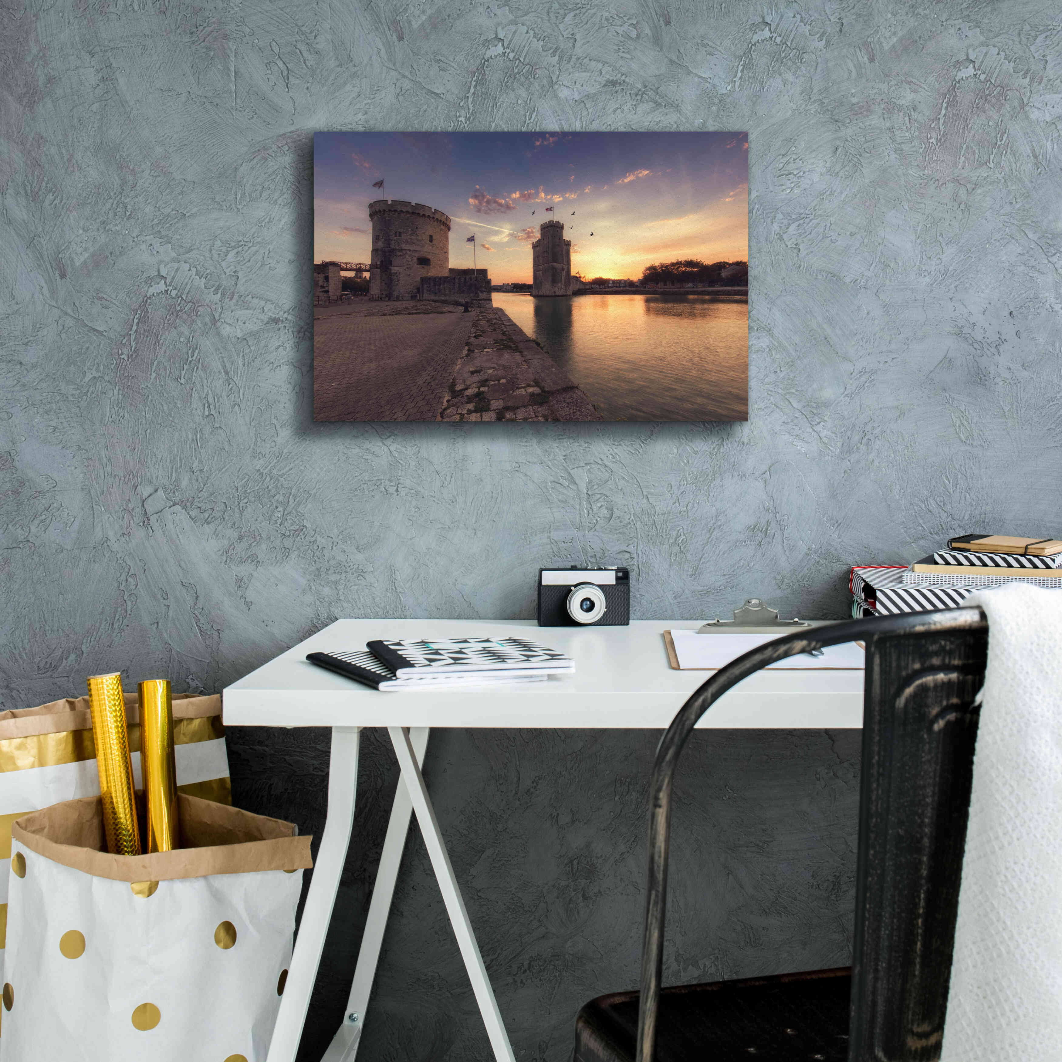 'Port de la Rochelle' by Sebastien Lory, Giclee Canvas Wall Art,18 x 12
