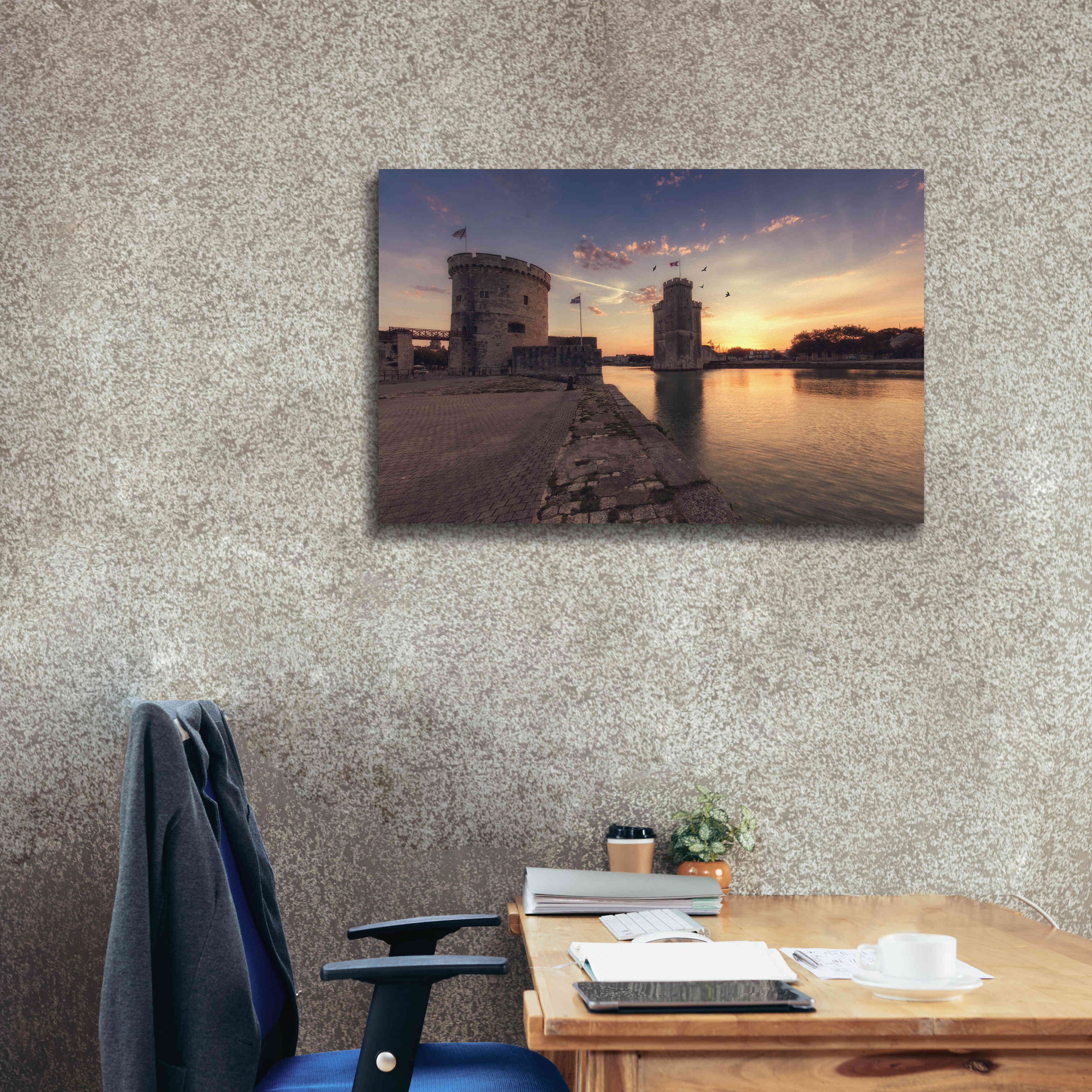 'Port de la Rochelle' by Sebastien Lory, Giclee Canvas Wall Art,40 x 26