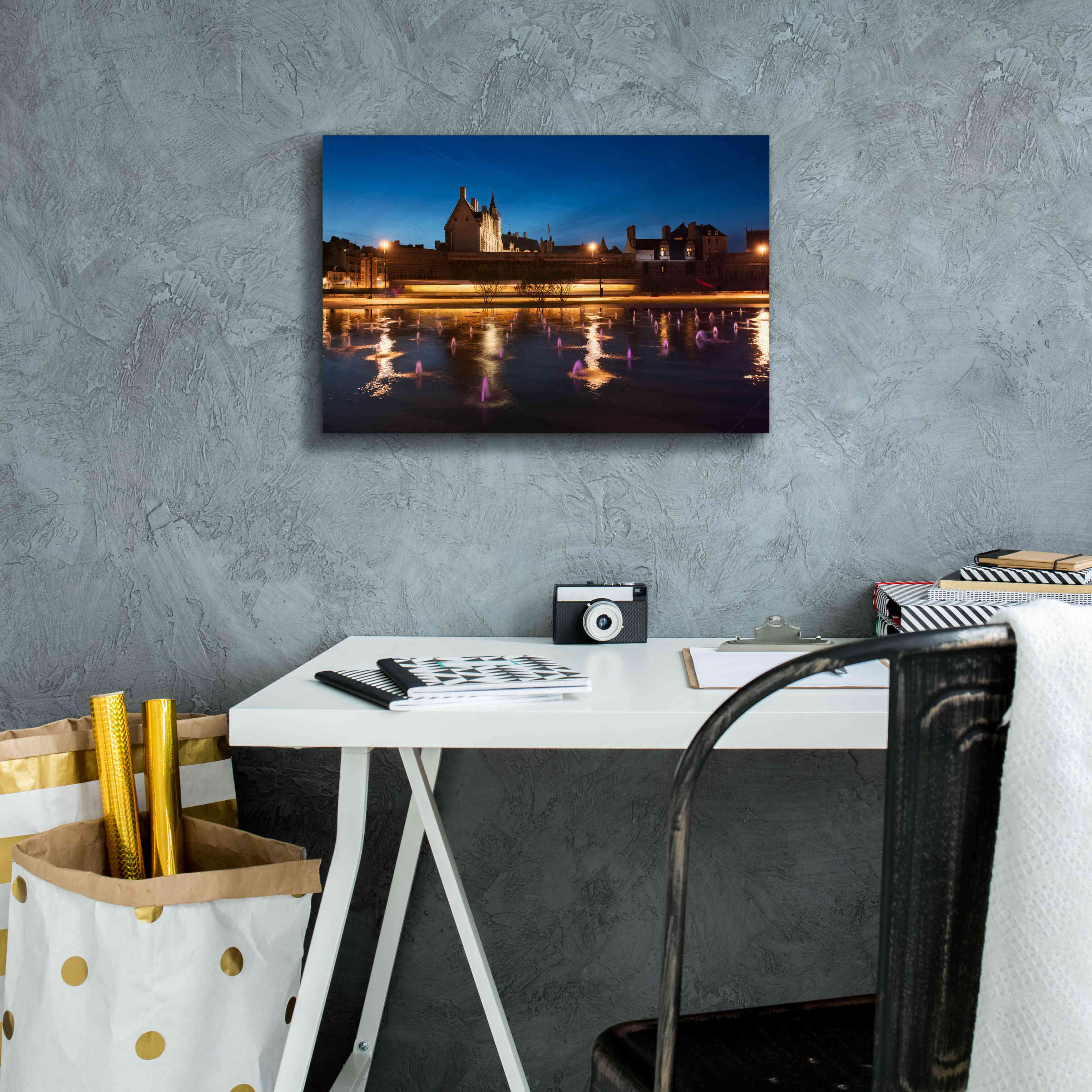 'Castle Reflections' by Sebastien Lory, Giclee Canvas Wall Art,18 x 12
