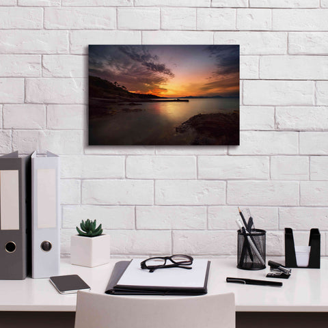 Image of 'Fiery Sunset' by Sebastien Lory, Giclee Canvas Wall Art,18 x 12