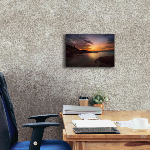 Image of 'Fiery Sunset' by Sebastien Lory, Giclee Canvas Wall Art,18 x 12