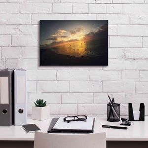 'Fiery Ocean' by Sebastien Lory, Giclee Canvas Wall Art,18 x 12