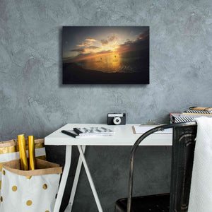 'Fiery Ocean' by Sebastien Lory, Giclee Canvas Wall Art,18 x 12