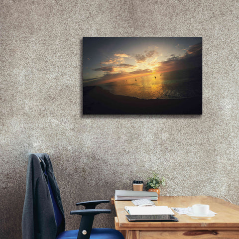 Image of 'Fiery Ocean' by Sebastien Lory, Giclee Canvas Wall Art,40 x 26