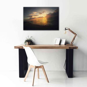 'Fiery Ocean' by Sebastien Lory, Giclee Canvas Wall Art,40 x 26