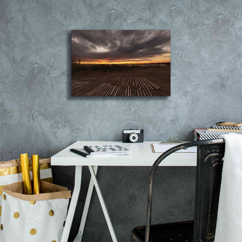 Image of 'Stormy Sunset' by Sebastien Lory, Giclee Canvas Wall Art,18 x 12