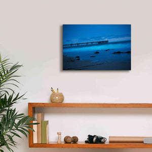 'Blue Hour Pier' by Sebastien Lory, Giclee Canvas Wall Art,18 x 12