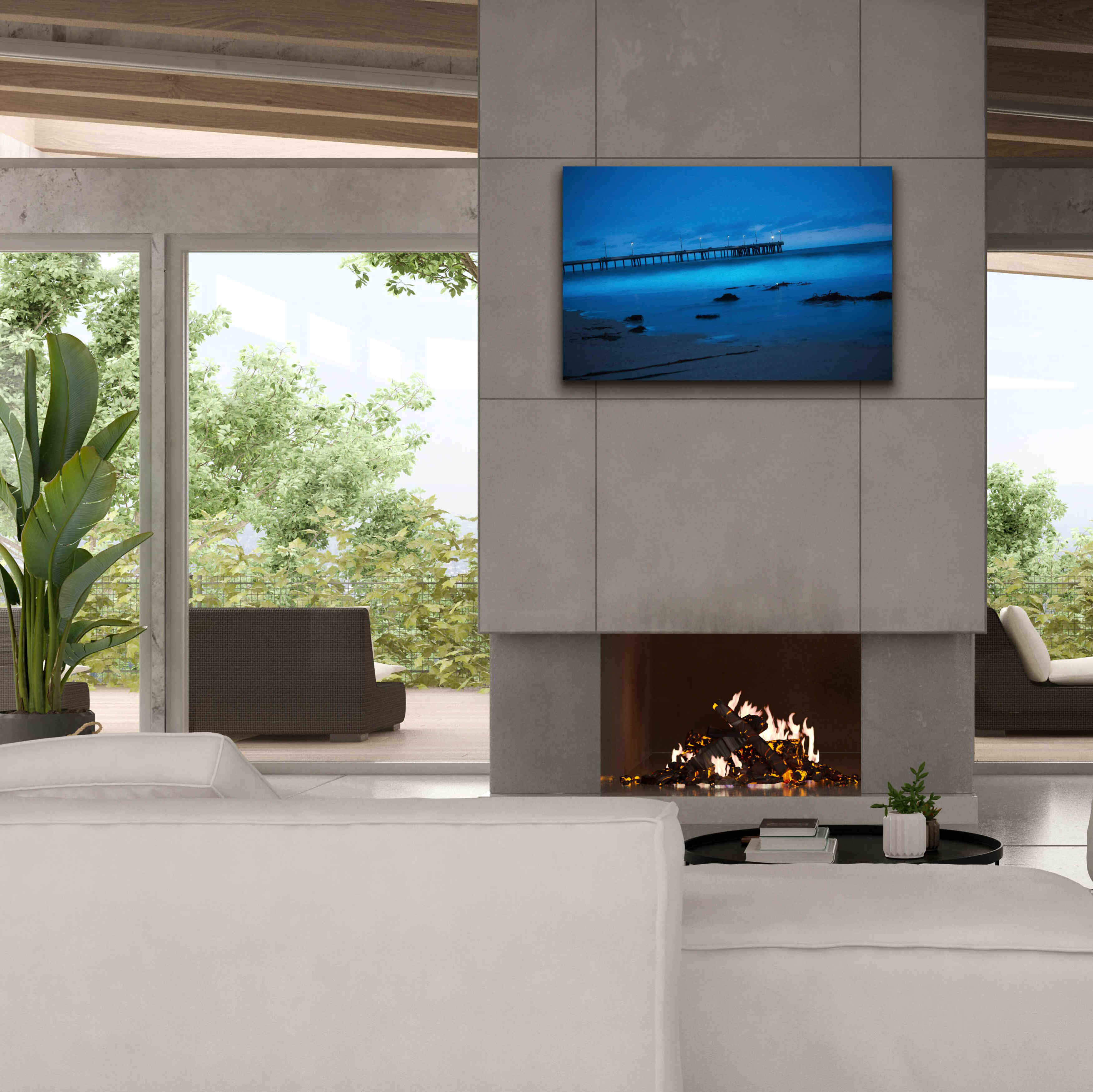 'Blue Hour Pier' by Sebastien Lory, Giclee Canvas Wall Art,40 x 26
