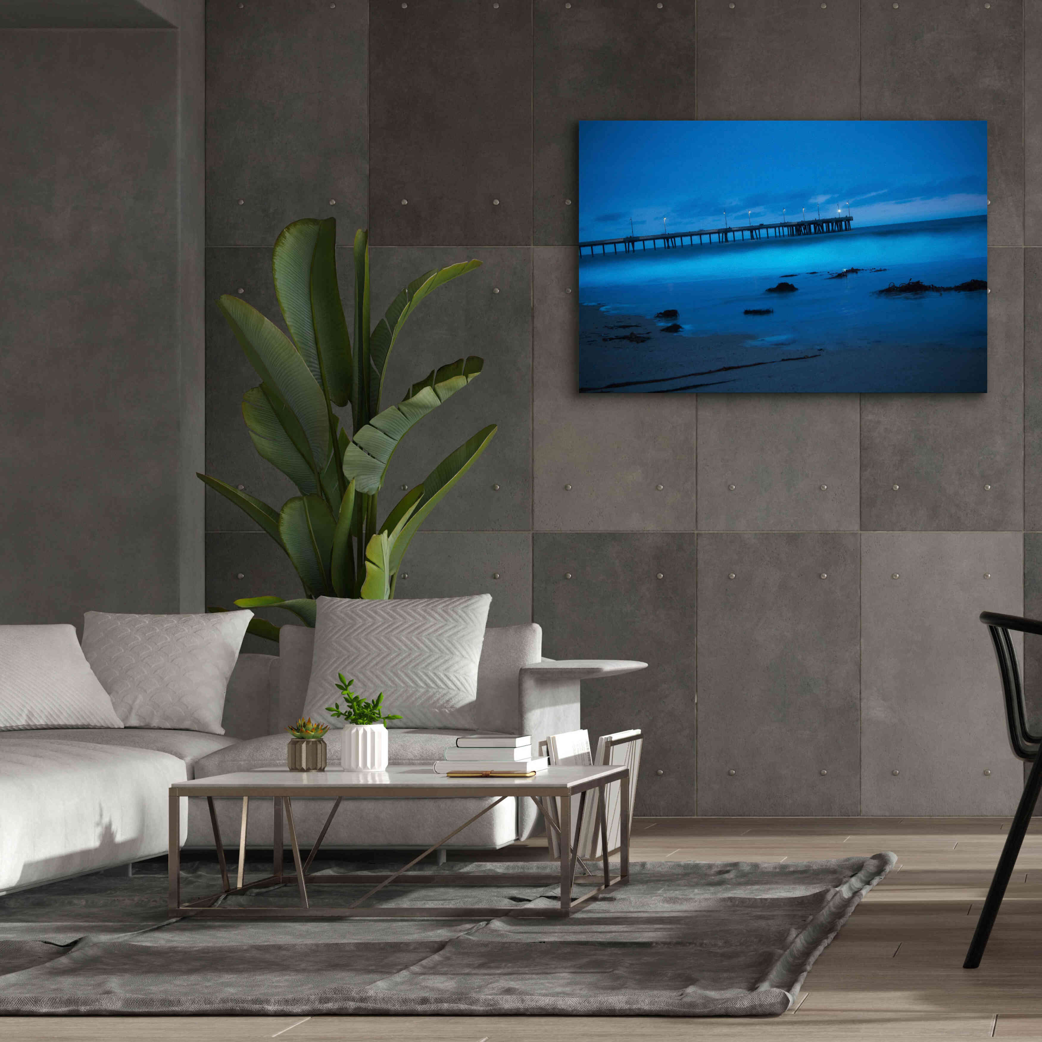 'Blue Hour Pier' by Sebastien Lory, Giclee Canvas Wall Art,60 x 40
