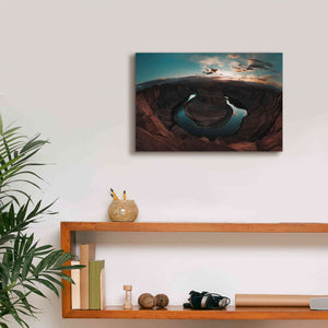 'Horseshoe Bend Sunset' by Sebastien Lory, Giclee Canvas Wall Art,18 x 12