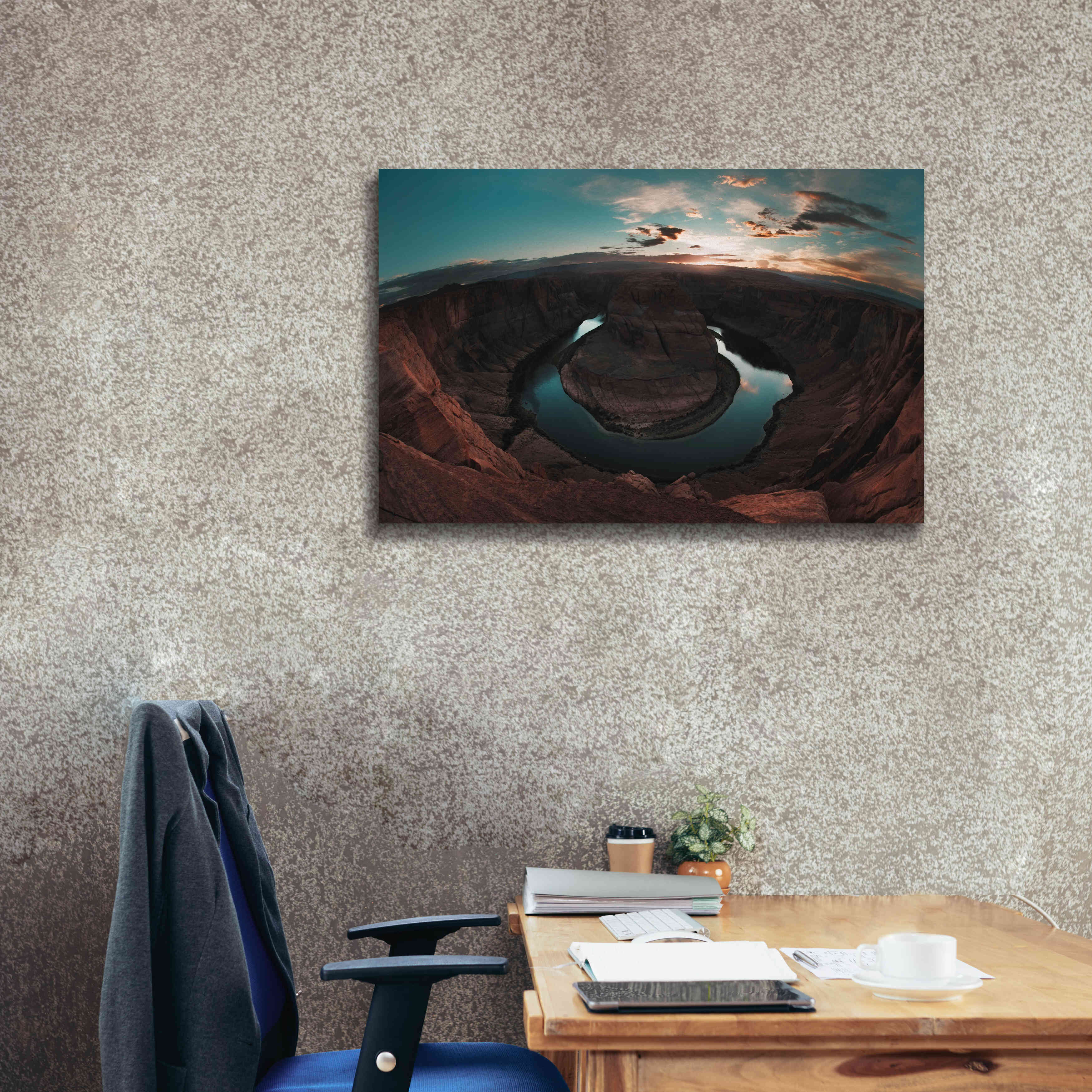 'Horseshoe Bend Sunset' by Sebastien Lory, Giclee Canvas Wall Art,40 x 26