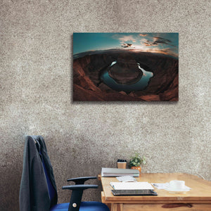 'Horseshoe Bend Sunset' by Sebastien Lory, Giclee Canvas Wall Art,40 x 26