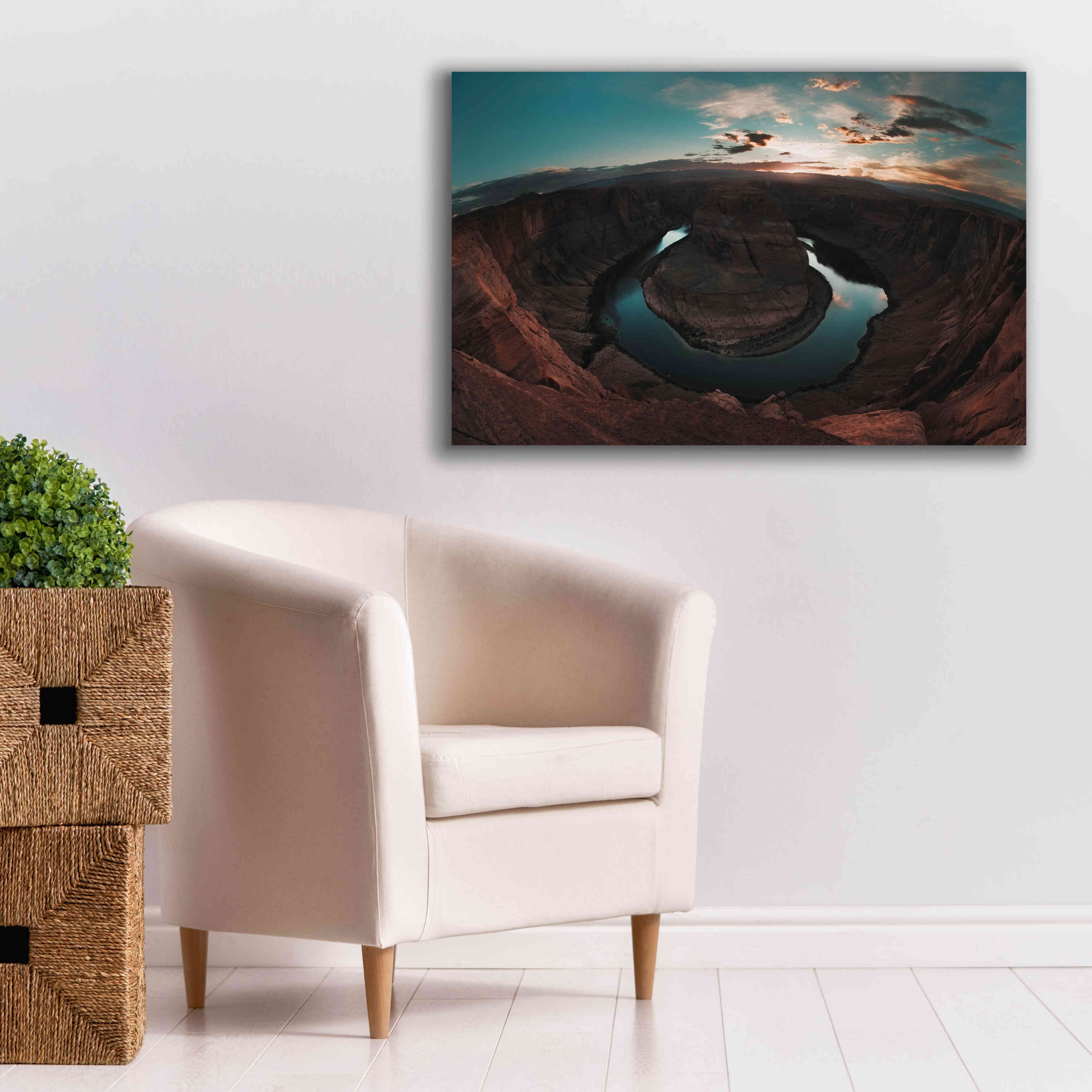 'Horseshoe Bend Sunset' by Sebastien Lory, Giclee Canvas Wall Art,40 x 26
