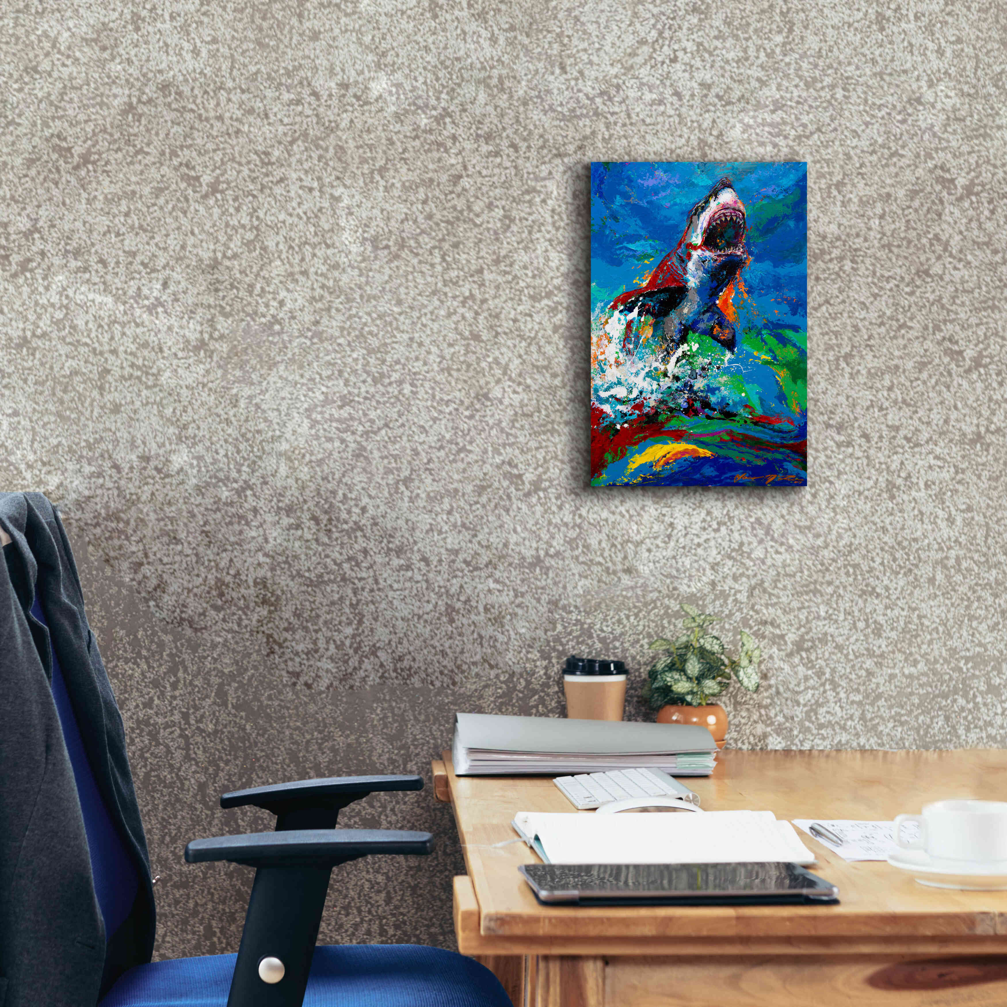 'The Lawyer Breeching Great White Shark' by Jace D McTier, Giclee Canvas Wall Art,12 x 18