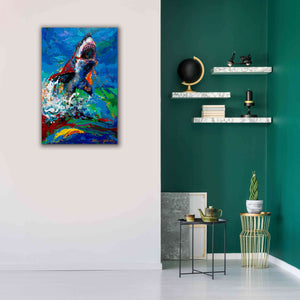 'The Lawyer Breeching Great White Shark' by Jace D McTier, Giclee Canvas Wall Art,26 x 40