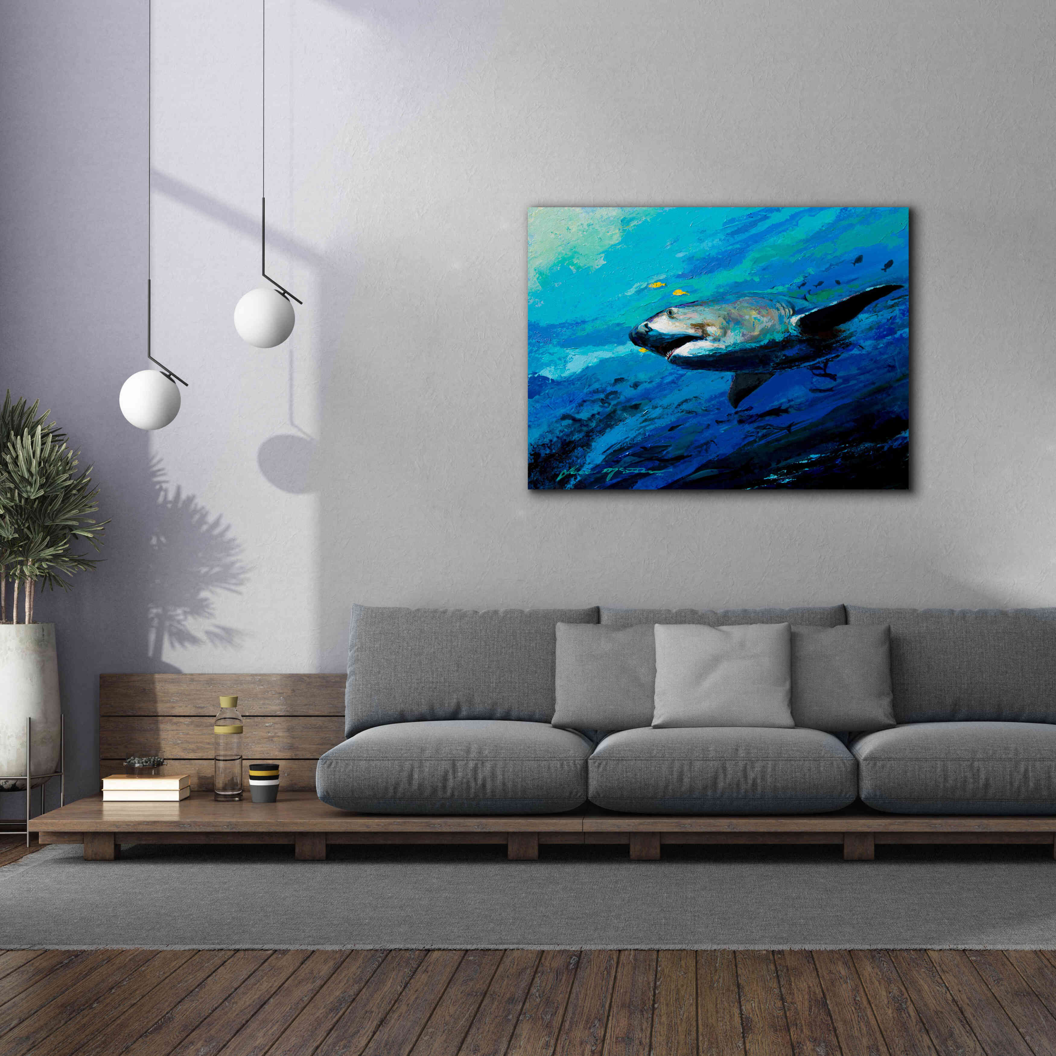'The Mighty Bull Shark' by Jace D McTier, Giclee Canvas Wall Art,54 x 40