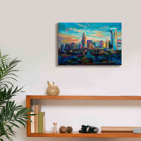 Image of 'The Queen City Charlotte North Carolina' by Jace D McTier, Giclee Canvas Wall Art,18 x 12