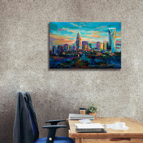 Image of 'The Queen City Charlotte North Carolina' by Jace D McTier, Giclee Canvas Wall Art,40 x 26