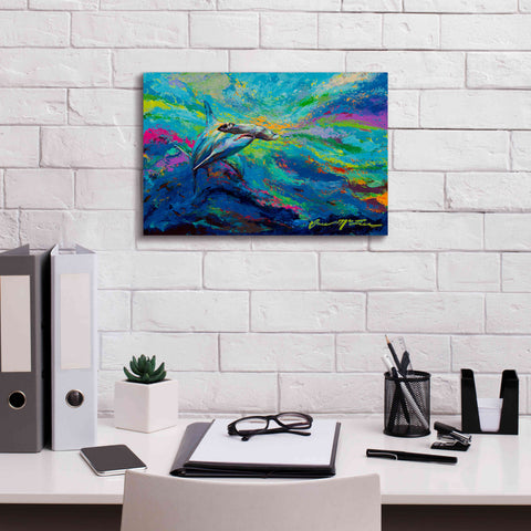 Image of 'After Dinner Swim Hammer Head Shark' by Jace D McTier, Giclee Canvas Wall Art,18 x 12