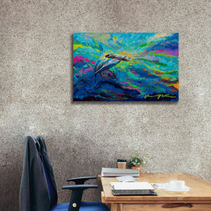 'After Dinner Swim Hammer Head Shark' by Jace D McTier, Giclee Canvas Wall Art,40 x 26