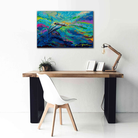 Image of 'After Dinner Swim Hammer Head Shark' by Jace D McTier, Giclee Canvas Wall Art,40 x 26