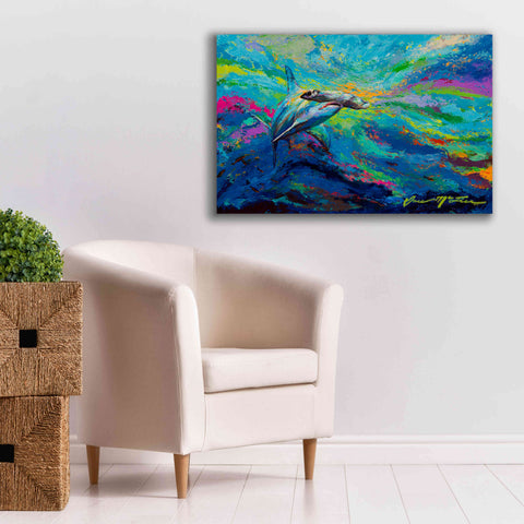 Image of 'After Dinner Swim Hammer Head Shark' by Jace D McTier, Giclee Canvas Wall Art,40 x 26