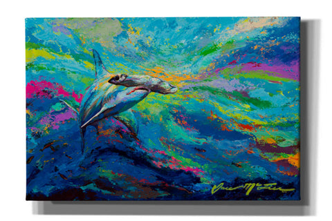 Image of 'After Dinner Swim Hammer Head Shark' by Jace D McTier, Giclee Canvas Wall Art