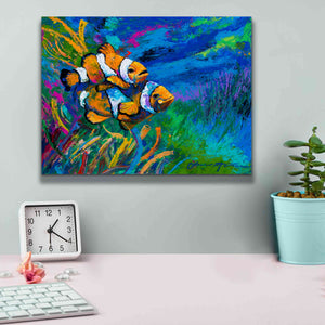 'The First Date Smiling Clownfish' by Jace D McTier, Giclee Canvas Wall Art,16 x 12