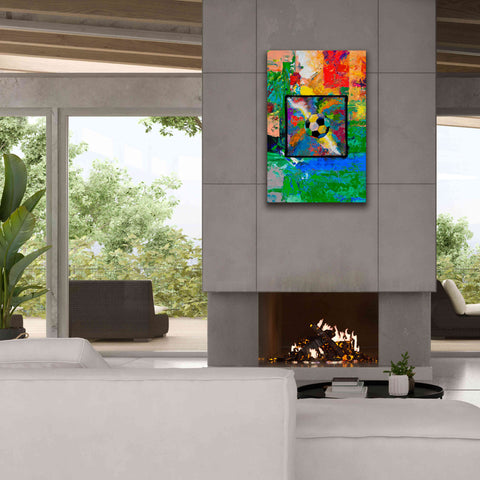 Image of 'Window into the Soccer Universe Red and Green' by Jace D McTier, Giclee Canvas Wall Art,26 x 40