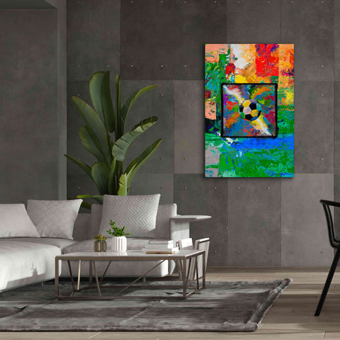 Image of 'Window into the Soccer Universe Red and Green' by Jace D McTier, Giclee Canvas Wall Art,40 x 60